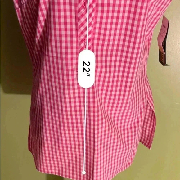 Herman Geist Sleeveless Pink and White Shirt Size Small - Picture 7 of 9